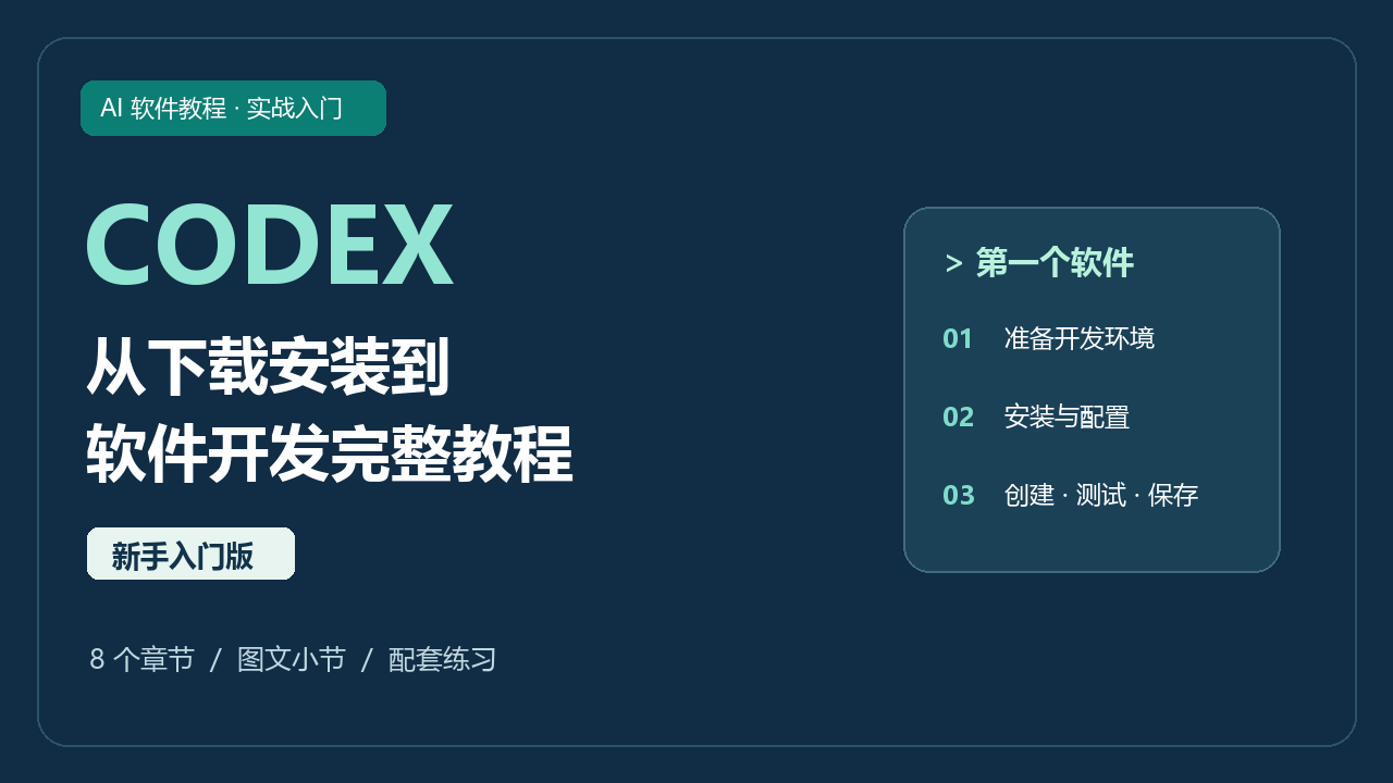 Codex 从下载安装到软件开发完整教程（新手入门版）封面